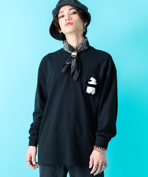 ankoROCK（アンコロック）の「TEDDY ankoROCK ロングTシャツ / メンズ レディース ユニセックス 長袖 ロンT カットソー ロングスリーブ ルーズシルエット ワンポイント（Tシャツ/カットソー・メンズ・オートミール/ホワイト/ブラック・XL/L/M/S）」の21枚目の写真