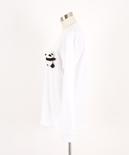 ankoROCK（アンコロック）の「TEDDY ankoROCK ロングTシャツ / メンズ レディース ユニセックス 長袖 ロンT カットソー ロングスリーブ ルーズシルエット ワンポイント（Tシャツ/カットソー・メンズ・オートミール/ホワイト/ブラック・XL/L/M/S）」の13枚目の写真