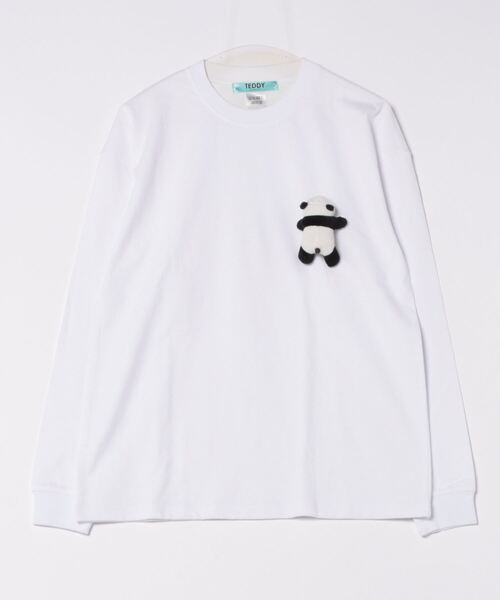 ankoROCK（アンコロック）の「TEDDY ankoROCK ロングTシャツ / メンズ レディース ユニセックス 長袖 ロンT カットソー ロングスリーブ ルーズシルエット ワンポイント（Tシャツ/カットソー・メンズ・オートミール/ホワイト/ブラック・XL/L/M/S）」の14枚目の写真