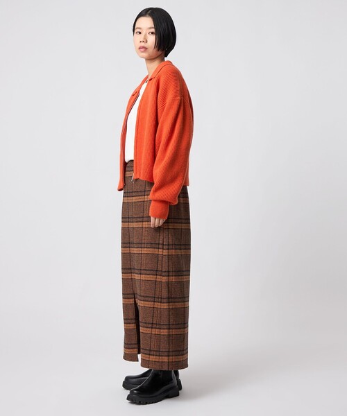 CITEN（シテン）の「＜CITEN＞ポロエリZIPカーディガン（カーディガン/ボレロ・レディース・ダークグレー/ライトグレー/コバルトブルー・FREE）」の5枚目の写真