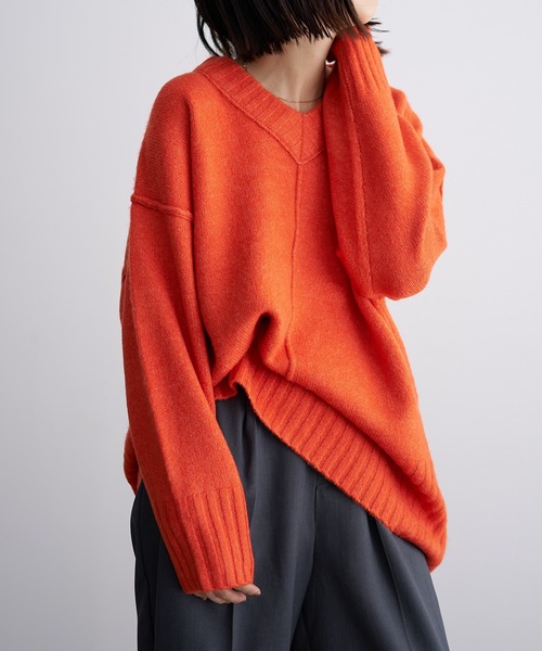 ボーイズライクVネックニット（ニット/セーター）｜nearness