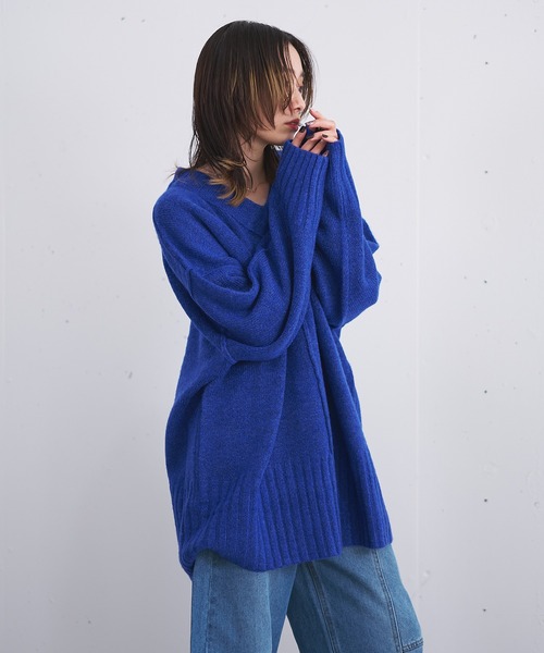 超美品❤BRIEFING ネイビー ロゴニットセーター☆ ロゴ インターシャ プルオーバー ニット（ニット/セーター）｜B:MING