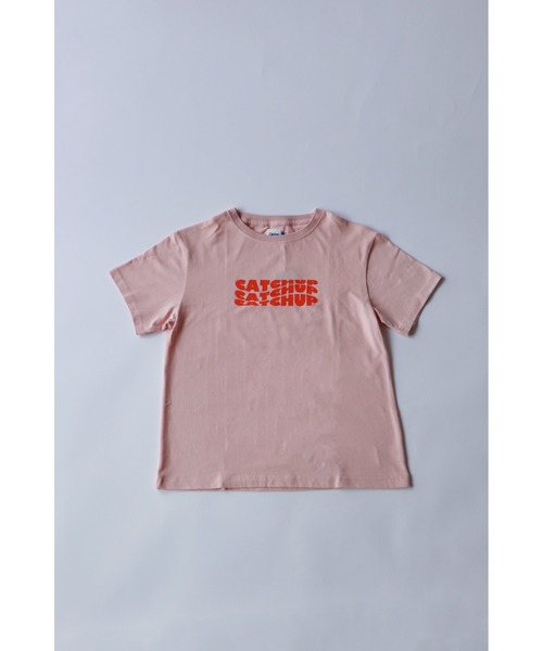 Catchup(ケチャップ)の「【Catchup】CatchupプリントTシャツ(大人サイズ)(Tシャツ/カットソー・レディース・サックスブルー/ピンク/グリーン/パープル・S/M/XL/XXL/L)」の4枚目の写真