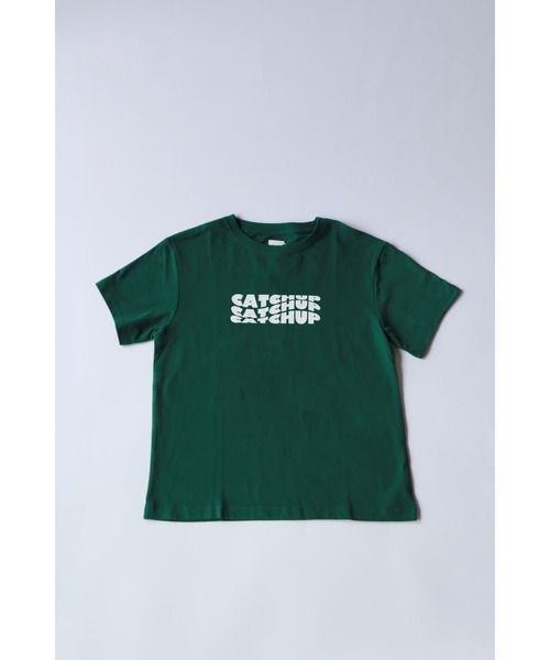Catchup(ケチャップ)の「【Catchup】CatchupプリントTシャツ(大人サイズ)(Tシャツ/カットソー・レディース・サックスブルー/ピンク/グリーン/パープル・S/M/XL/XXL/L)」の2枚目の写真