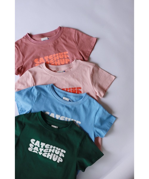Catchup(ケチャップ)の「【Catchup】CatchupプリントTシャツ(大人サイズ)(Tシャツ/カットソー・レディース・サックスブルー/ピンク/グリーン/パープル・S/M/XL/XXL/L)」の5枚目の写真