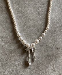 poiregnee（ポワニェ）の「［select］パールライクリボンネックレス（ネックレス・レディース）」