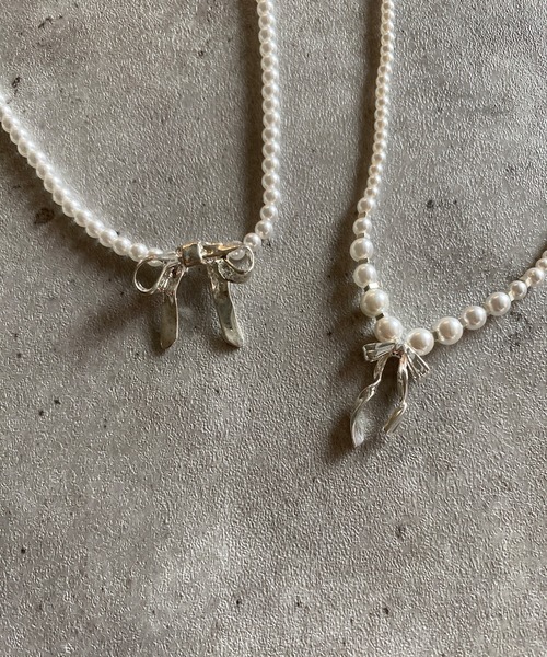 poiregnee（ポワニェ）の「［select］パールライクリボンネックレス（ネックレス・レディース・ホワイト系1/ホワイト系2・FREE）」の6枚目の写真