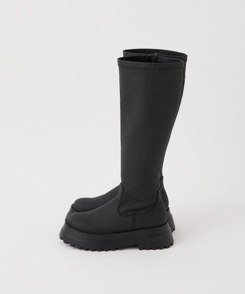 one after another NICE CLAUP（ワンアフターアナザーナイスクラップ）の「タンクソールロングブーツ（ブーツ・レディース・ダークブラウン/ブラック・S/M/L）」の7枚目の写真