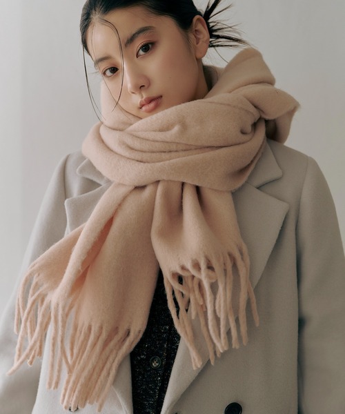 N.（N. Natural Beauty Basic）（エヌエヌナチュラルビューティーベーシック）の「◆フリンジストール（ストール/ショール・レディース・ピンク/オフホワイト/ブルー・ﾌﾘ-）」の3枚目の写真