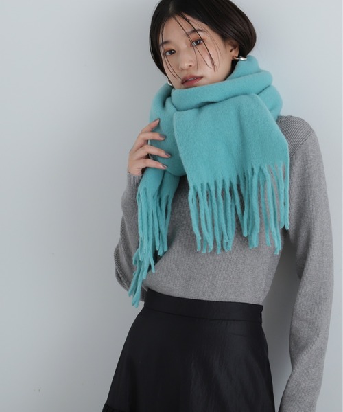 N.（N. Natural Beauty Basic）（エヌエヌナチュラルビューティーベーシック）の「◆フリンジストール（ストール/ショール・レディース・ピンク/オフホワイト/ブルー・ﾌﾘ-）」の2枚目の写真