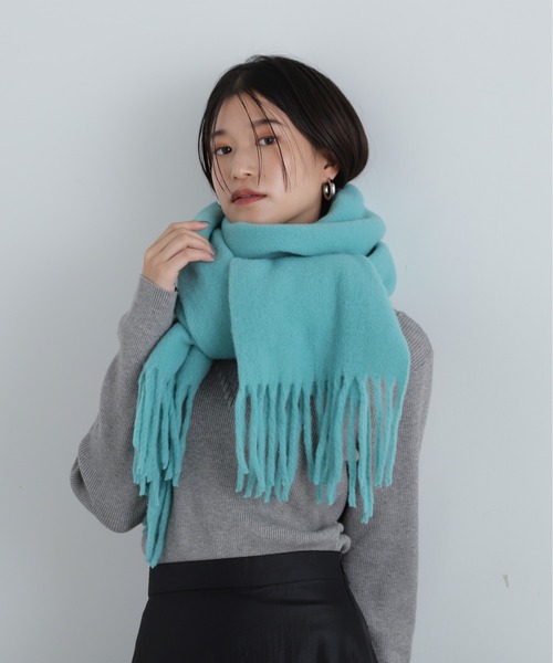 N.（N. Natural Beauty Basic）（エヌエヌナチュラルビューティーベーシック）の「◆フリンジストール（ストール/ショール・レディース・ピンク/オフホワイト/ブルー・ﾌﾘ-）」の7枚目の写真