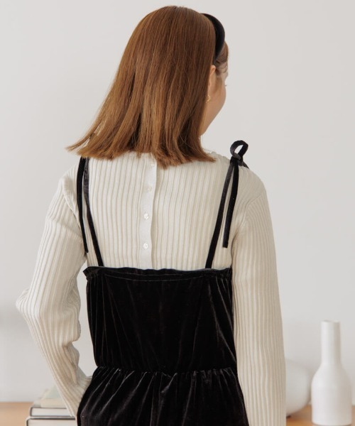 【セール】2wayベロアロンパース（つなぎ/オールインワン）｜flower（フラワー）