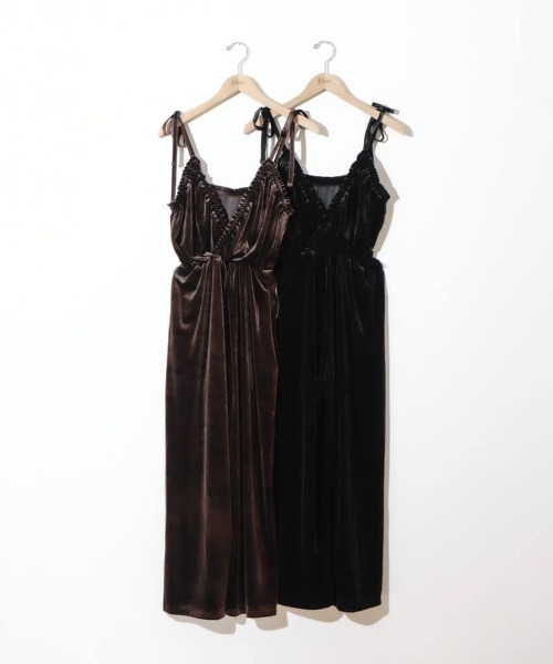 【セール】2wayベロアロンパース（つなぎ/オールインワン）｜flower（フラワー）