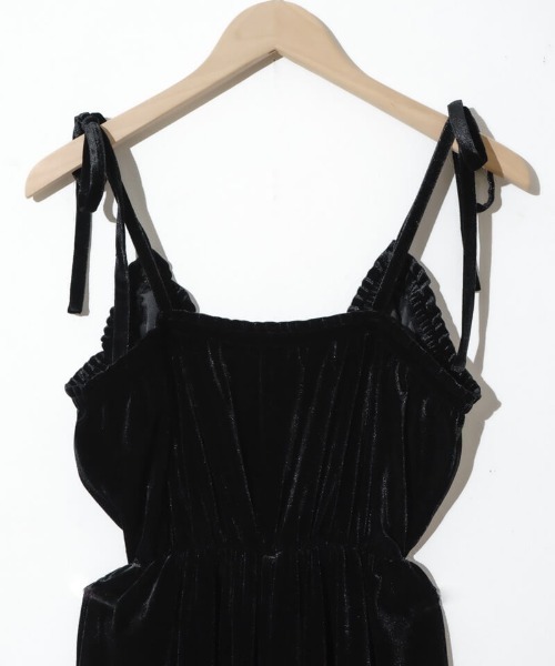 flower（フラワー）の「2wayベロアロンパース（つなぎ/オールインワン・レディース・ブラック/ブラウン・FREE）」の4枚目の写真