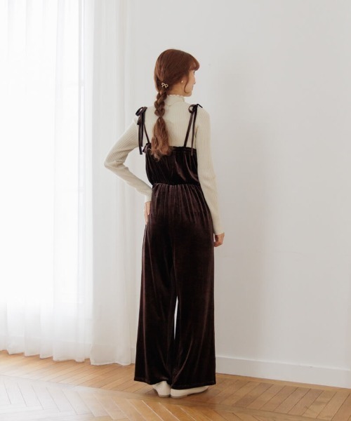 【セール】2wayベロアロンパース（つなぎ/オールインワン）｜flower（フラワー）