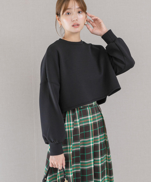 URBAN RESEARCH ROSSO WOMEN（アーバンリサーチ　ロッソ）の「エアーダンボールショートプルオーバー（Tシャツ/カットソー・レディース・ブラック/ホワイト・FREE）」の5枚目の写真