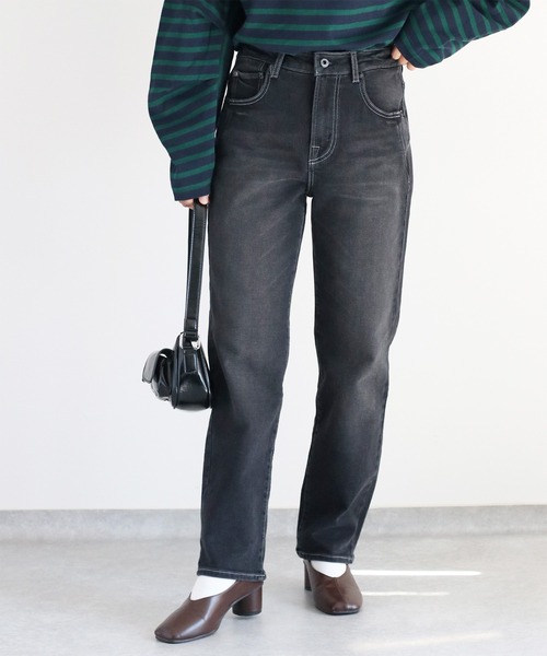 cepo（セポ）の「スフレイージークロップドデニムパンツ（デニムパンツ・レディース・ブラック/ワンウォッシュ/ブルー系2・S/M/L）」の2枚目の写真