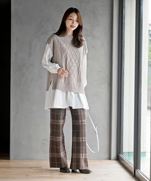 rps(アールピーエス)の「ニットイージーパンツ(その他パンツ・レディース・アイボリー/ブラック/ブラック系その他2/ブラウン/ダークブラウン・フリー)」の13枚目の写真