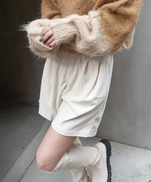 CORNERS（コーナーズ）の「コーデュロイショートパンツ（その他パンツ・レディース・ブラウン/アイボリー/ブラック・M）」の2枚目の写真