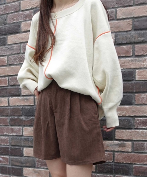 CORNERS（コーナーズ）の「コーデュロイショートパンツ（その他パンツ・レディース・ブラウン/アイボリー/ブラック・M）」の12枚目の写真