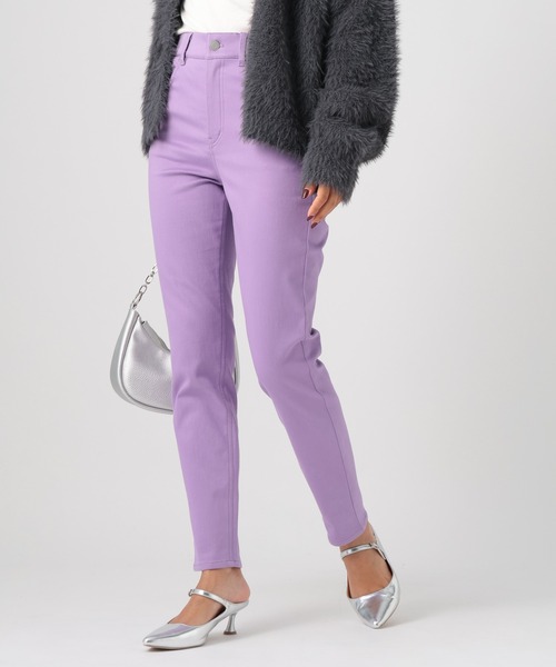 BAYFLOW（ベイフロー）の「[あったか♪ストレッチ入り]裏起毛コンフォートウォームパンツ（その他パンツ・レディース・オフホワイト/ブラック/キャメル/パープル・MEDIUM/LARGE/SMALL）」の3枚目の写真