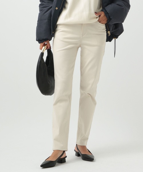 BAYFLOW（ベイフロー）の「[あったか♪ストレッチ入り]裏起毛コンフォートウォームパンツ（その他パンツ・レディース・オフホワイト/ブラック/キャメル/パープル・MEDIUM/LARGE/SMALL）」の2枚目の写真