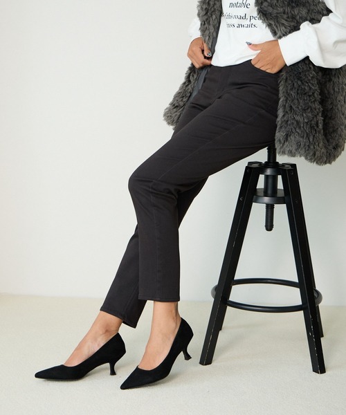 BAYFLOW（ベイフロー）の「[あったか♪ストレッチ入り]裏起毛コンフォートウォームパンツ（その他パンツ・レディース・オフホワイト/ブラック/キャメル/パープル・MEDIUM/LARGE/SMALL）」の21枚目の写真