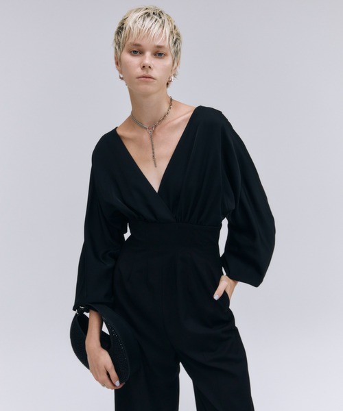JOSE MOON(ジョゼムーン)の「SATIN TWILL JUMP SUITS/サテンツイルジャンプスーツ(つなぎ/オールインワン・レディース・ホワイト/グレー/ブラック・36/38)」の13枚目の写真