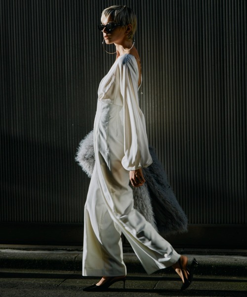 JOSE MOON（ジョゼムーン）の「SATIN TWILL JUMP SUITS/サテン