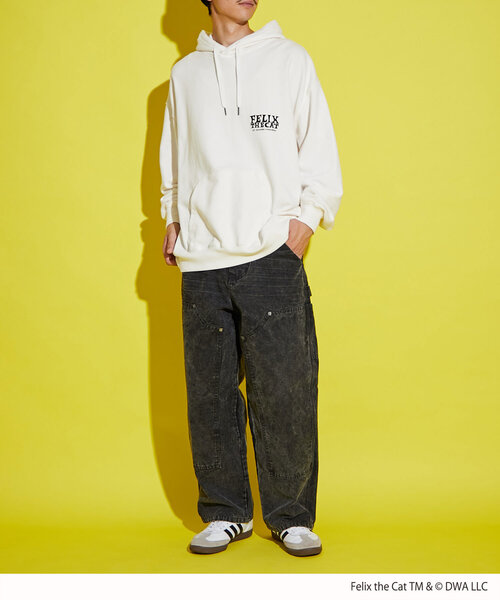 CIAOPANIC（チャオパニック）の「【FELIX THE CAT/フィリックス・ザ・キャット】ロゴフーディー（Tシャツ/カットソー・レディース・ブラック/アイボリー/オレンジ・FREE）」の10枚目の写真