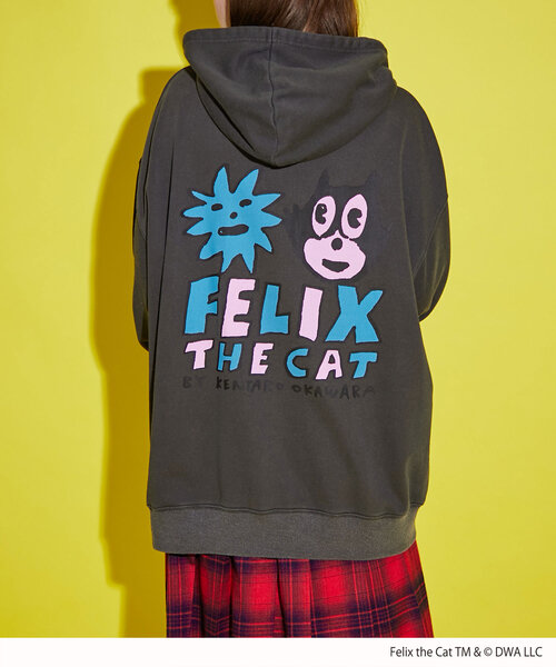 CIAOPANIC（チャオパニック）の「【FELIX THE CAT/フィリックス・ザ・キャット】ロゴフーディー（Tシャツ/カットソー・レディース・ブラック/アイボリー/オレンジ・FREE）」の15枚目の写真