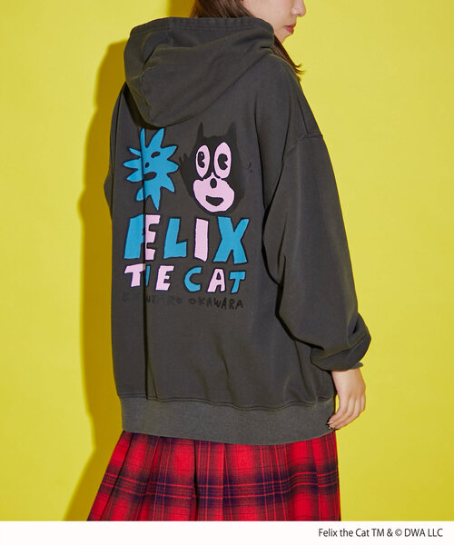 CIAOPANIC（チャオパニック）の「【FELIX THE CAT/フィリックス・ザ・キャット】ロゴフーディー（Tシャツ/カットソー・レディース・ブラック/アイボリー/オレンジ・FREE）」の20枚目の写真