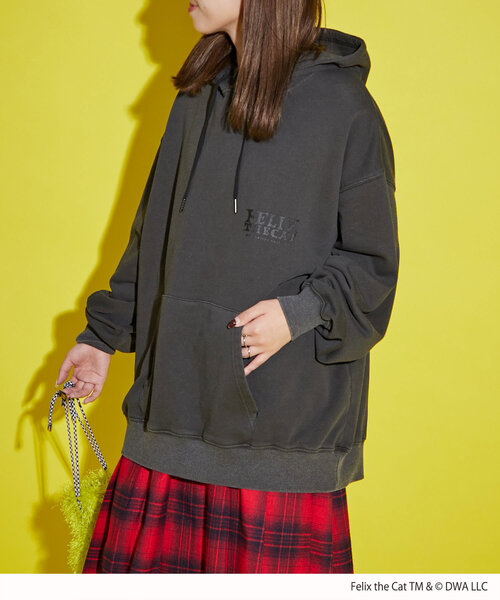 CIAOPANIC（チャオパニック）の「【FELIX THE CAT/フィリックス・ザ・キャット】ロゴフーディー（Tシャツ/カットソー・レディース・ブラック/アイボリー/オレンジ・FREE）」の21枚目の写真