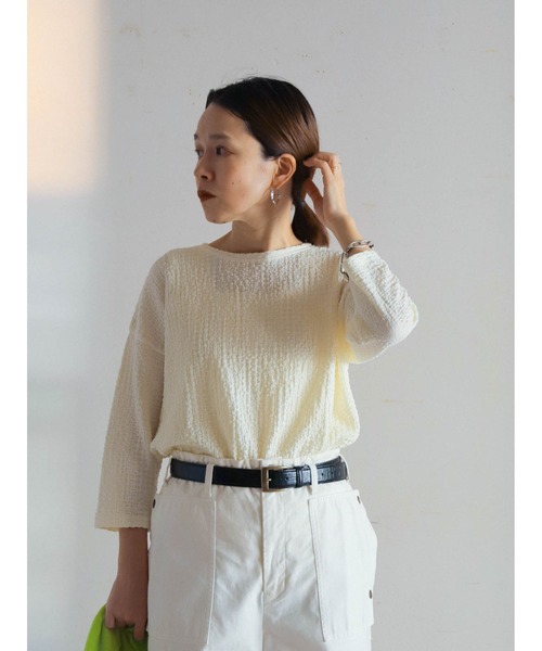 FIL DE FER（フィルデフェール）の「ダウニーシャーリング　クルーネックP/O（Tシャツ/カットソー・レディース・ブルー/ブラック/ホワイト・FREE）」の8枚目の写真