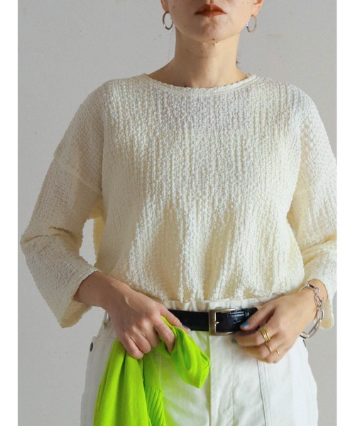 FIL DE FER（フィルデフェール）の「ダウニーシャーリング　クルーネックP/O（Tシャツ/カットソー・レディース・ブルー/ブラック/ホワイト・FREE）」の11枚目の写真