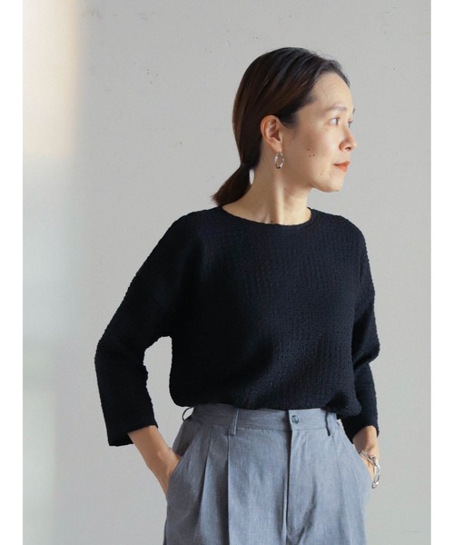 FIL DE FER（フィルデフェール）の「ダウニーシャーリング　クルーネックP/O（Tシャツ/カットソー・レディース・ブルー/ブラック/ホワイト・FREE）」の12枚目の写真