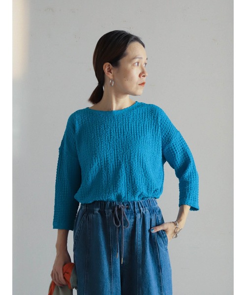 FIL DE FER（フィルデフェール）の「ダウニーシャーリング　クルーネックP/O（Tシャツ/カットソー・レディース・ブルー/ブラック/ホワイト・FREE）」の16枚目の写真