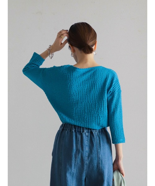 FIL DE FER（フィルデフェール）の「ダウニーシャーリング　クルーネックP/O（Tシャツ/カットソー・レディース・ブルー/ブラック/ホワイト・FREE）」の18枚目の写真