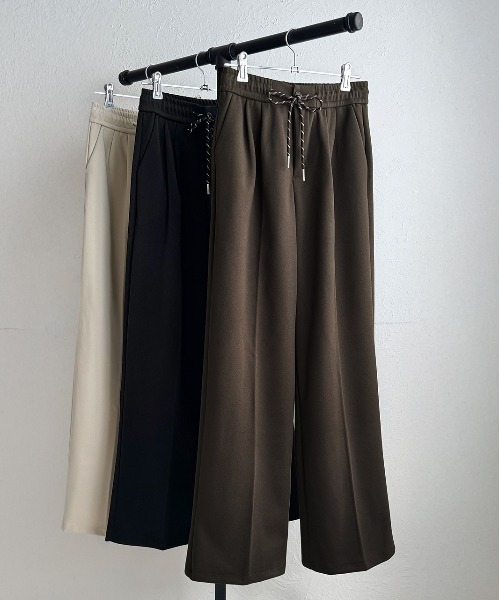 ad thie（アドティエ）の「ウエストコード タックパンツ（スラックス・レディース・ブラウン/オフホワイト/ブラック・FREE）」の17枚目の写真
