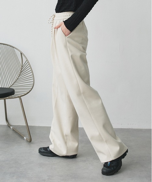 ad thie（アドティエ）の「ウエストコード タックパンツ（スラックス・レディース・ブラウン/オフホワイト/ブラック・FREE）」の22枚目の写真