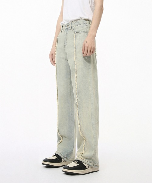 CORPUS TOKYO（コーパス トーキョー）の「フリンジセンターラインデニム（デニムパンツ・メンズ・ライトインディゴブルー/ブラック/ブルー・1/2/3/4）」の13枚目の写真