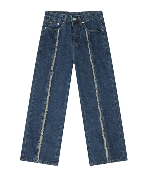 CORPUS TOKYO（コーパス トーキョー）の「フリンジセンターラインデニム（デニムパンツ・メンズ・ライトインディゴブルー/ブラック/ブルー・1/2/3/4）」の4枚目の写真