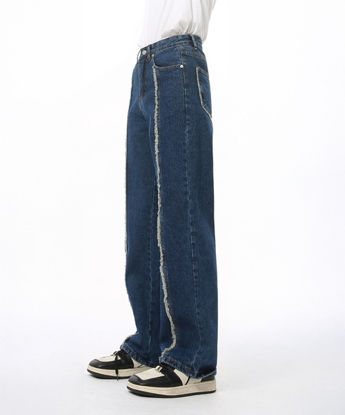 CORPUS TOKYO（コーパス トーキョー）の「フリンジセンターラインデニム（デニムパンツ・メンズ・ライトインディゴブルー/ブラック/ブルー・1/2/3/4）」の9枚目の写真