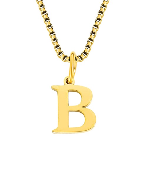 BROTHERHOOD（ブラザーフッド）の「【earyear】Block Letter Initial Charm Necklace 「Gold：サージカルステンレス316L+14Kメッキ」（ネックレス・レディース・K/B/A/W/V/Z/Y/C/J/O/N/M/R/Q/P/U/T/S/X/F/E/D/I/H/G/L・FREE）」の2枚目の写真