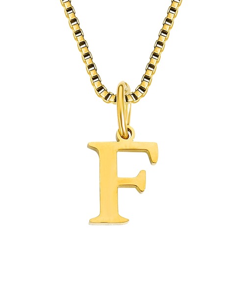 BROTHERHOOD（ブラザーフッド）の「【earyear】Block Letter Initial Charm Necklace 「Gold：サージカルステンレス316L+14Kメッキ」（ネックレス・レディース・K/B/A/W/V/Z/Y/C/J/O/N/M/R/Q/P/U/T/S/X/F/E/D/I/H/G/L・FREE）」の6枚目の写真