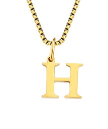 BROTHERHOOD | 【earyear】Block Letter Initial Charm Necklace 「Gold:サージカルステンレス316L+14Kメッキ」(ネックレス)