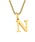 BROTHERHOODiuU[tbhj́uyearyearzBlock Letter Initial Charm Necklace uGoldFT[WJXeX316L+14KbLvilbNXjvbN