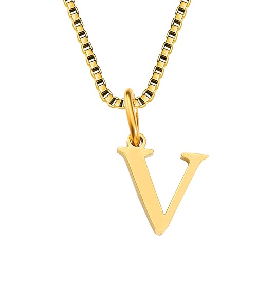 BROTHERHOOD（ブラザーフッド）の「【earyear】Block Letter Initial Charm Necklace 「Gold：サージカルステンレス316L+14Kメッキ」（ネックレス・レディース・K/B/A/W/V/Z/Y/C/J/O/N/M/R/Q/P/U/T/S/X/F/E/D/I/H/G/L・FREE）」の22枚目の写真