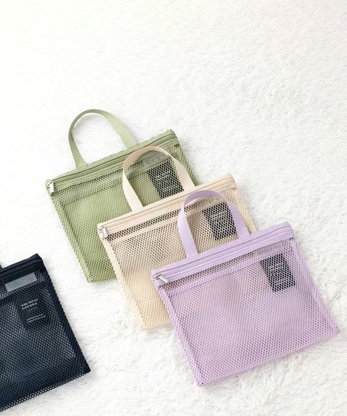 CALIFORNIA OUTFITTERS（カリフォルニア アウトフィッターズ）の「3-11E25 トラベル メッシュ ハンドバッグ ポーチ 旅行 ジム サウナ（バス/トイレグッズ・レディース・ネイビー/パープル/ホワイト/グリーン・ONESIZE）」の5枚目の写真