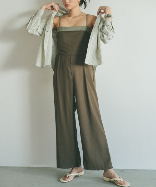 バイカラーデザインロンパース（サロペット/オーバーオール